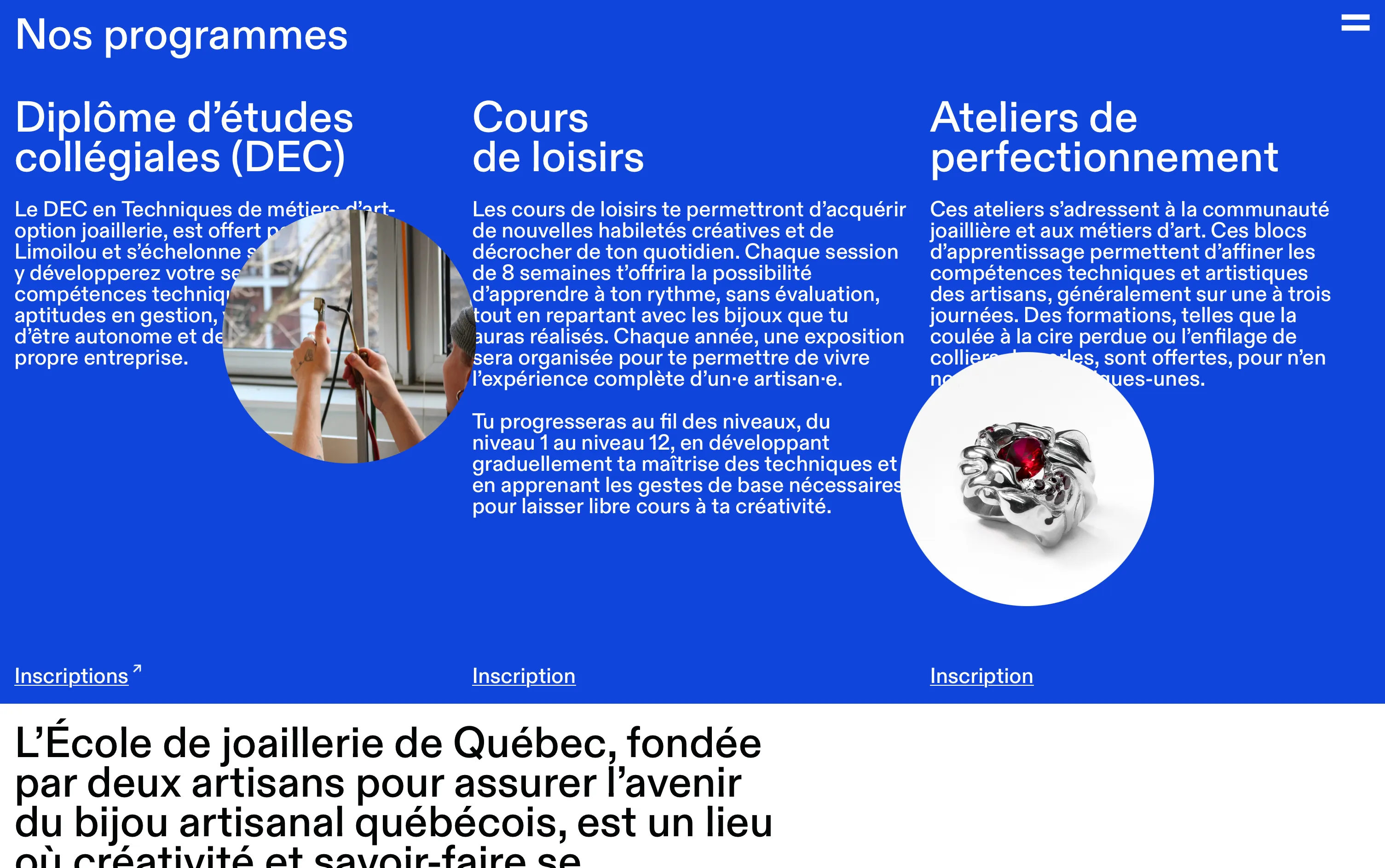 Des interactions au survol qui révèlent l’image